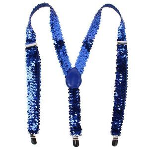 CTM Women's Elastic Sequins Clip-End Suspenders